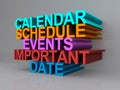 Calendar, schedule, events, important date