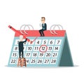 Calendar schedule flat 3d isometric vector illustr