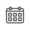 Calendar schedule line style isolated vector icon Royalty Free Stock Photo