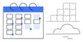 Calendar Scheduling and Cloud Integration Concept with Puzzle Elements and Connection Symbolism Royalty Free Stock Photo
