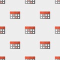 Calendar seamless pattern. Highlighted day on the calendar. Flat vector illustration.