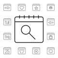 Calendar, search flat vector icon in calendar pack Royalty Free Stock Photo