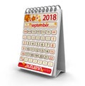 Calendar - September 2018 Royalty Free Stock Photo