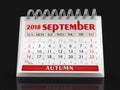 Calendar - September 2018 Royalty Free Stock Photo
