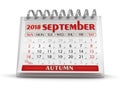 Calendar - September 2018 Royalty Free Stock Photo