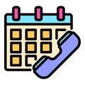 Calendar service center icon color outline vector