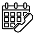 Calendar service center icon, outline style