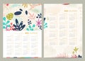 Calendar 2020. Set of 2 Printable creative templates. Royalty Free Stock Photo