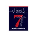 Calendar sheet, vector illustration on the theme of World Health Day. April 7.