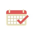 Calendar showing current date with check mark making appointment Royalty Free Stock Photo