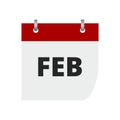 Calendar sign icon. February month symbol. Royalty Free Stock Photo