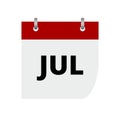 Calendar sign icon. July month symbol.