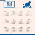 Calendar 2016 Royalty Free Stock Photo