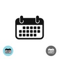 Calendar simple black vector icon.