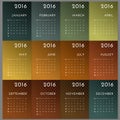 Calendar 2016 Royalty Free Stock Photo