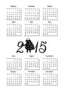 Calendar 2015 Royalty Free Stock Photo