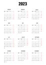 Calendar 2023, simple template english