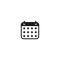 Calendar simple vector icon. Round calendar black glyph icon.