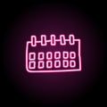 The calendar sketch neon icon. Simple thin line, outline vector of education icons for ui and ux, website or mobile application