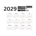 Calendar 2029 Slovak language with Slovakia public holidays.