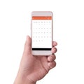 calendar in smart phone Royalty Free Stock Photo