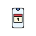 Calendar smartphone icon. Simple color with outline vector elements of almanac icons for ui and ux, website or mobile application