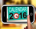 Calendar 2016 On Smartphone Shows Future Calendar