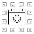 Calendar, smile flat vector icon in calendar pack Royalty Free Stock Photo