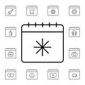Calendar, snow flat vector icon in calendar pack Royalty Free Stock Photo