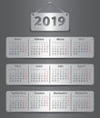 2019 Spanish calendar on tablets