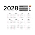 Calendar 2028 Spanish language with Colombia public holidays.