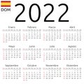 Calendar 2022, Spanish, Sunday
