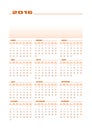 Calendar 2016 Spanish