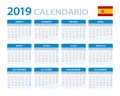 Calendar 2019 - Spanish Version