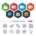 Accounting binders icons. Add document symbol. Royalty Free Stock Photo