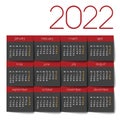 2022 Calendar with squares