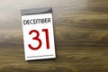 Calendar the 31st of December New Year's Eve Royalty Free Stock Photo