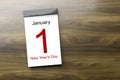 Calendar the 1st of January New Year's Day Royalty Free Stock Photo