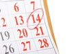 Calendar with St. Valentine date