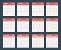 Calendar for 2019 starts monday, vector calendar design 2018 year