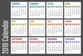 Calendar for 2019 starts sunday, vector calendar design 2019 year