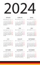 Calendar 2024 - stock vector illustration. German version Royalty Free Stock Photo