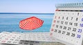 Calendar summer autumn 2022 july august september october - 3d rendering