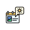 Calendar sun icon. Simple color with outline vector elements of almanac icons for ui and ux, website or mobile application Royalty Free Stock Photo