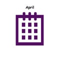 Calendar tab for April - illustration Royalty Free Stock Photo