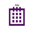 Calendar tab for July - illustration