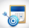 Calendar and target dart illustration design Royalty Free Stock Photo