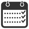 Calendar task checklist black icon. Schedule symbol