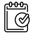 Calendar task icon, outline style