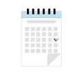 Calendar task list on white